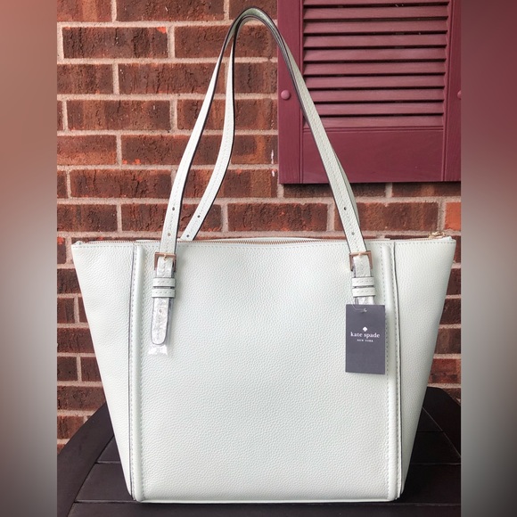 NWT-Kate Spade-Orchard Street-Maya Tote-Pebbled Leather-Crystal Blue-Tassels$358 - Picture 6 of 13